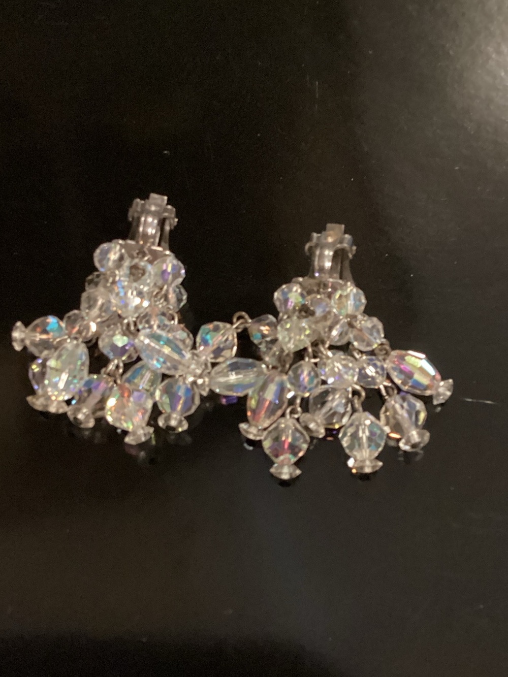Laguna B Clear Iridescent Cluster Clip-On Earrings